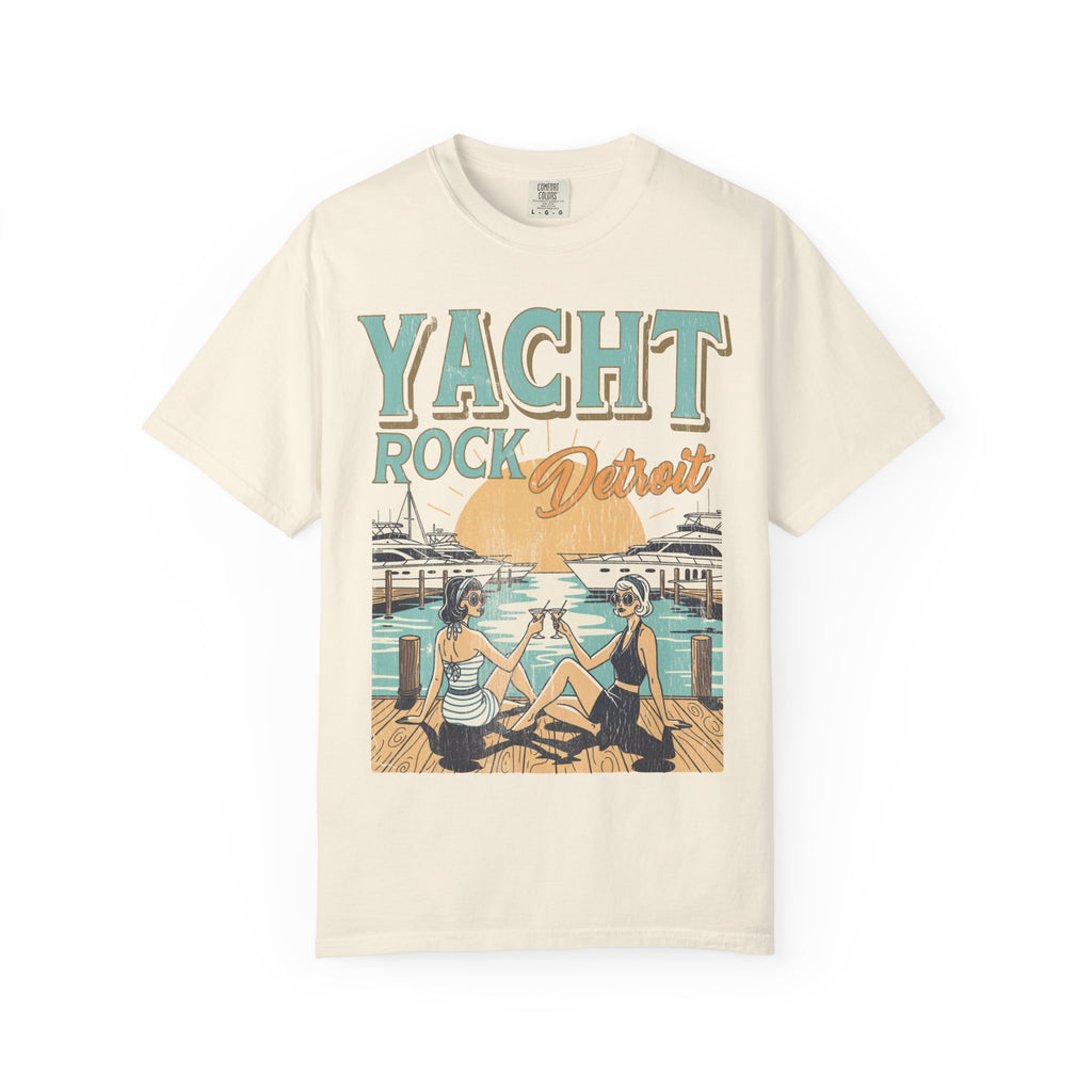 Yacht Rock Detroit Martini Girl Tee — Ivory Garment-Dyed