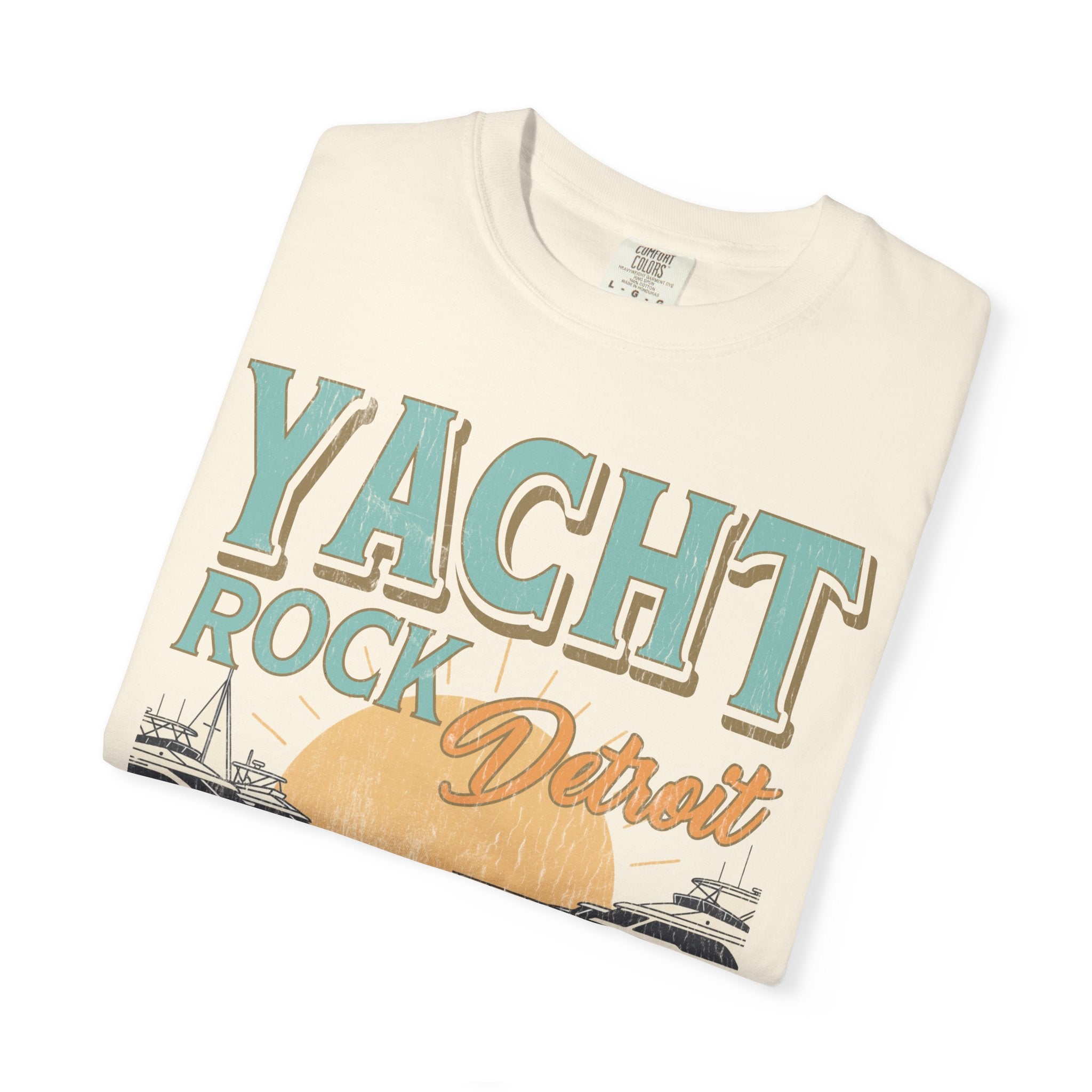 Yacht Rock Detroit Martini Girl Tee — Ivory Garment-Dyed