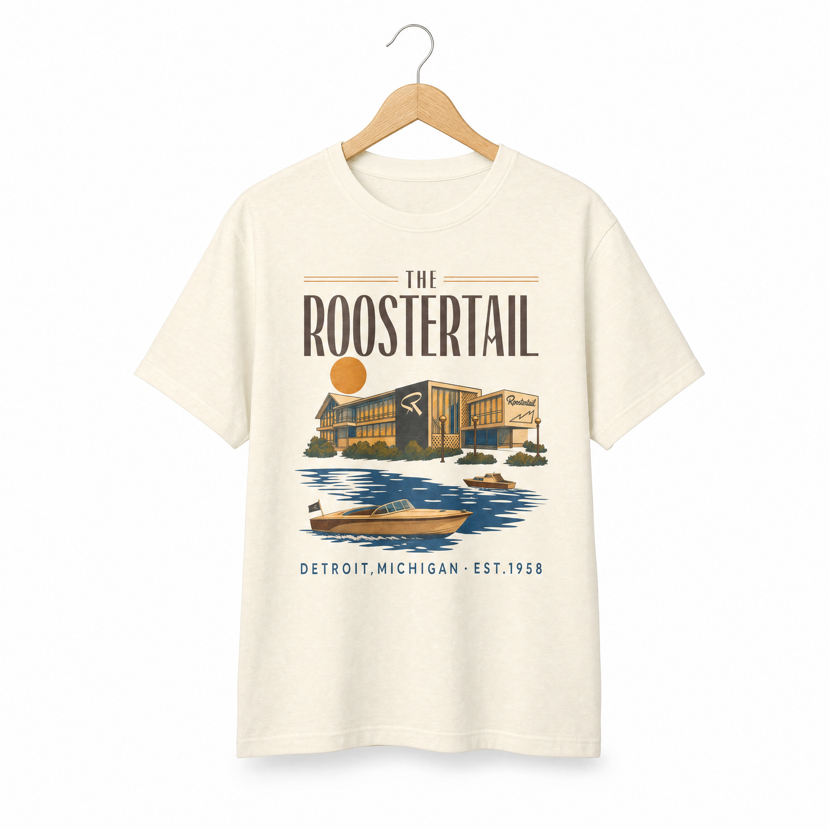 The Roostertail Detroit Tee — Garment-Dyed Heavyweight